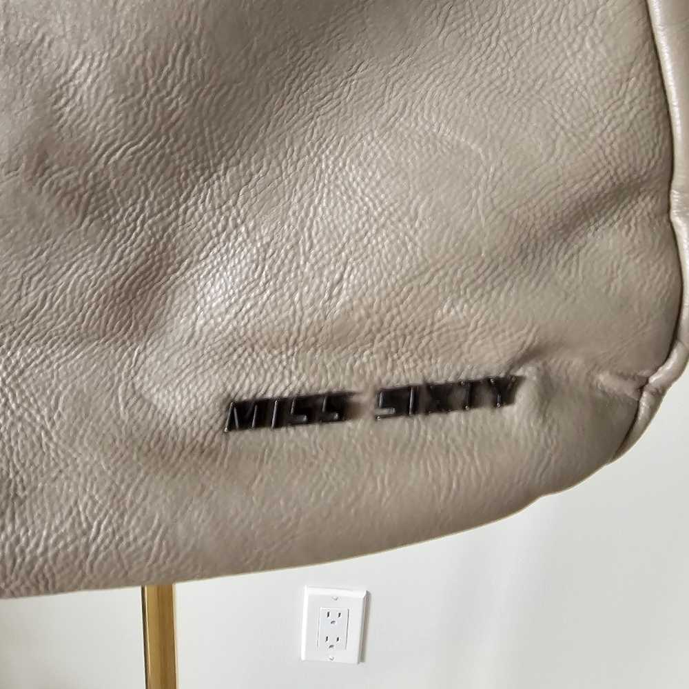 Miss Sixty Gray Leather Shoulder Bag 2000's y2k - Picture 3 of 11
